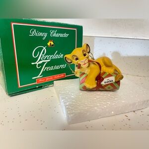Grolier Disney Porcelain Treasures Simba The Lion King Christmas Ornament